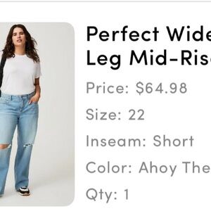 Torrid Vintage Stretch Wide Leg Jeans - Blue